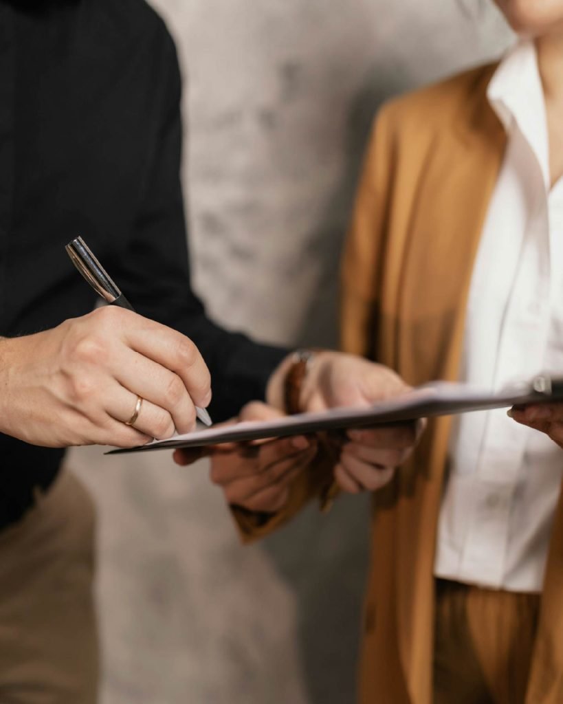 landowner signing wind farm lease agreement