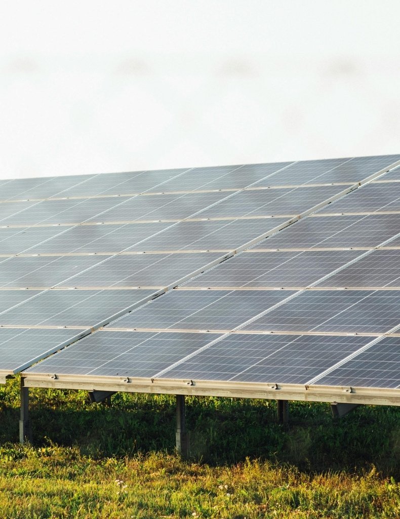 side view of solar panels during the day