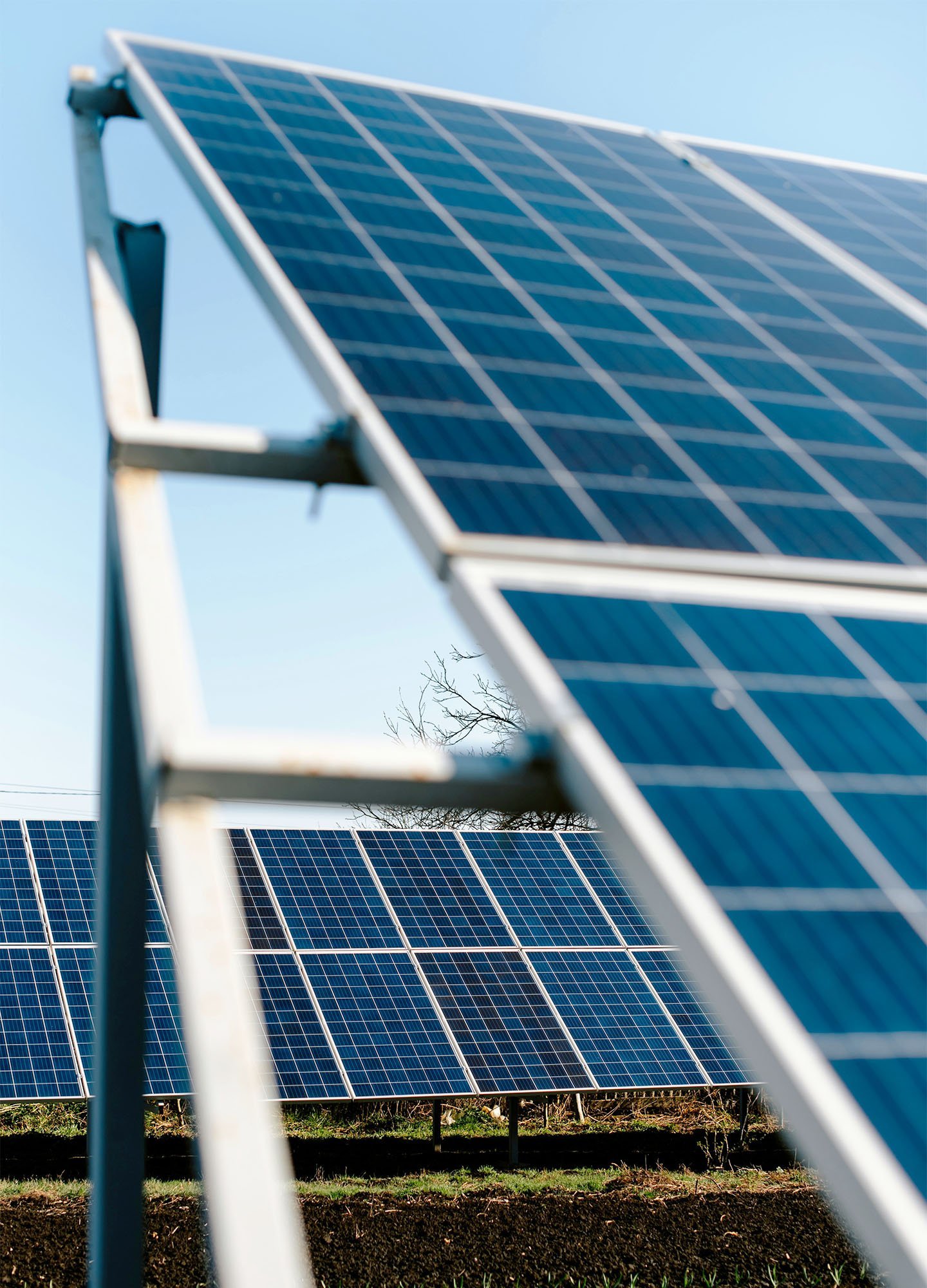 a close up view of a solar panel with another one right behind