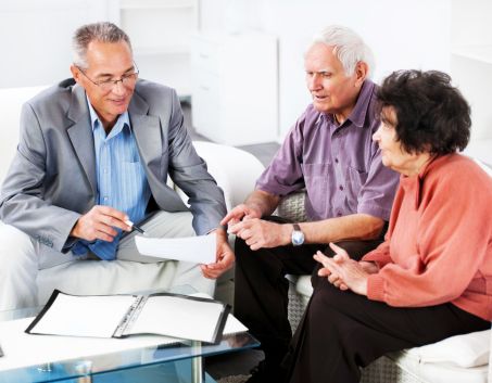 A couple having a chat with an executor