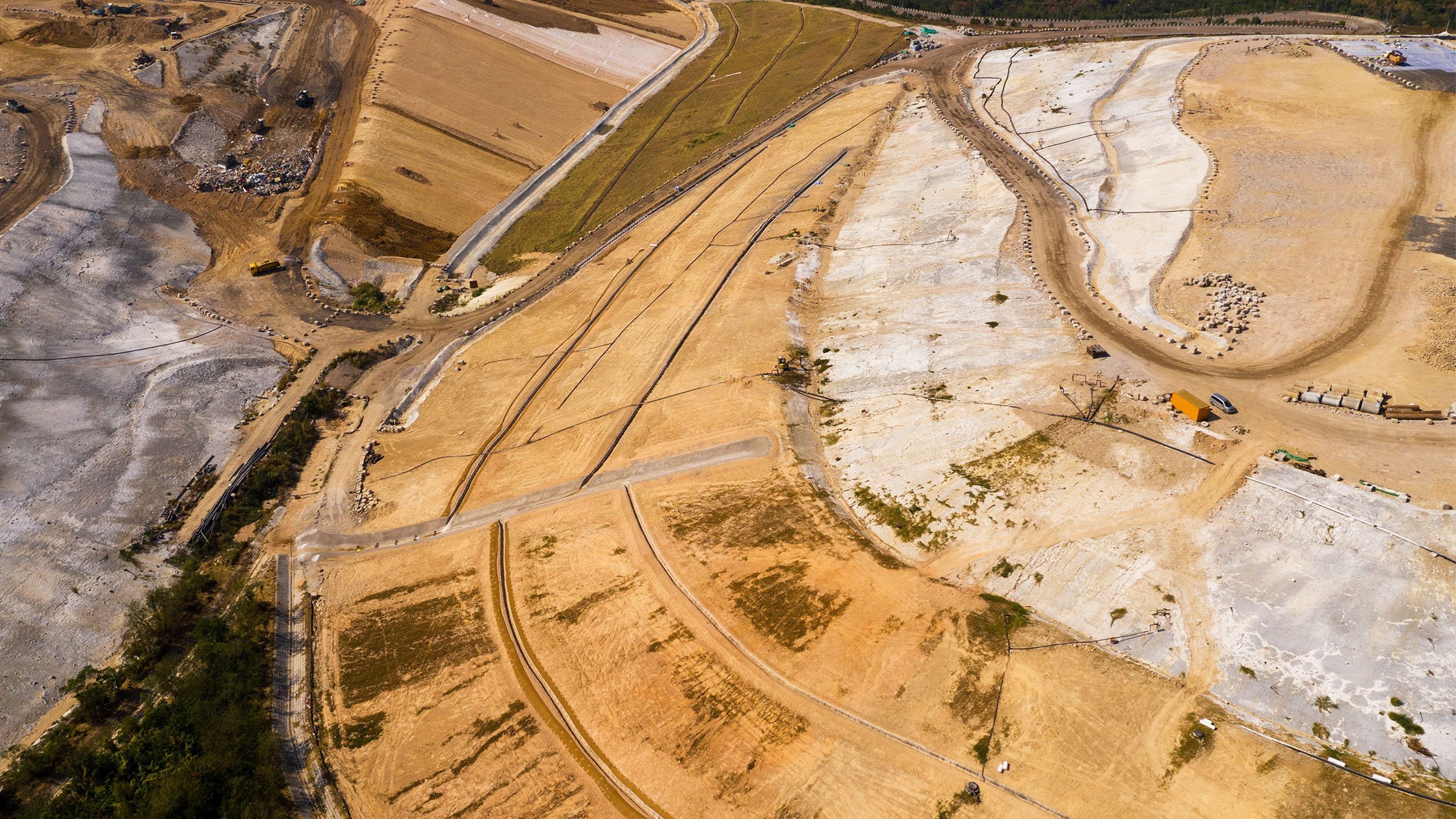 Aerial view of a landfill gas site